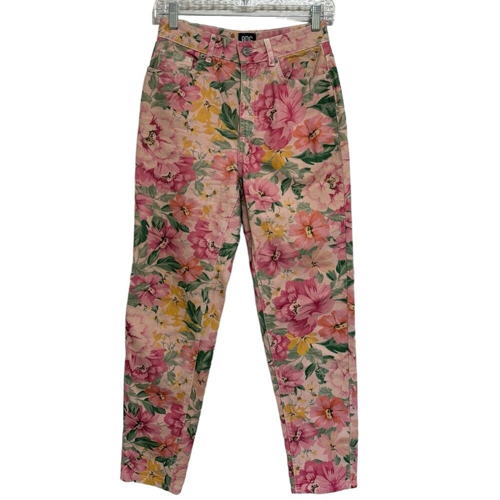 BDG Pink Floral Print Mom Jeans - Size 26